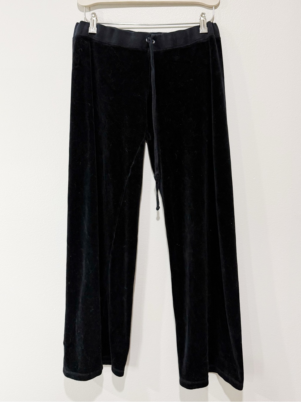 Vintage 90’s Juicy Couture Velour Black Flared Track Pants Large